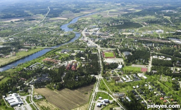 Looking down on the land